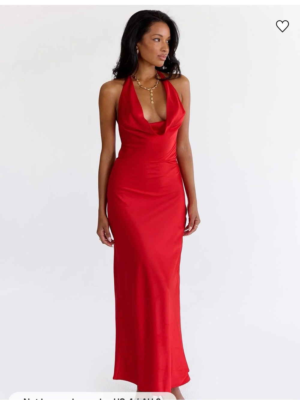 Princess Polly Iridescent Plunge Maxi Dress - red. Size 2. NWOT